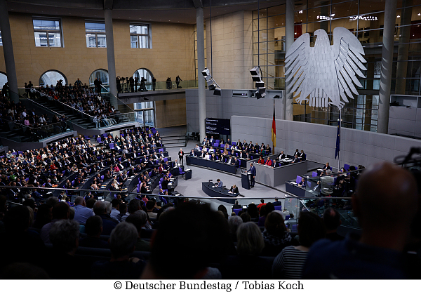 Der Plenarsaal im Bundestag