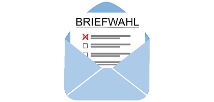 Ein Briefumschlag als Symbol für die Briefwahl